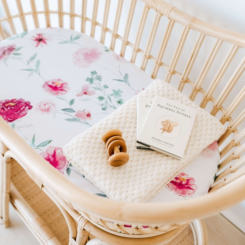 Wanderlust Floral Bassinet Sheet / Change Pad Cover