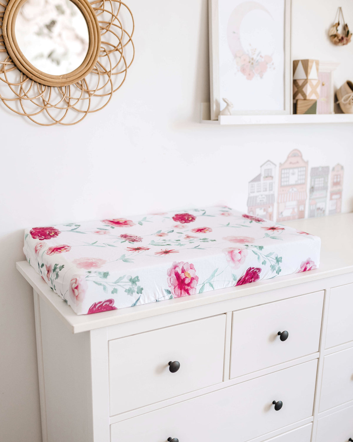 Wanderlust Floral Bassinet Sheet / Change Pad Cover
