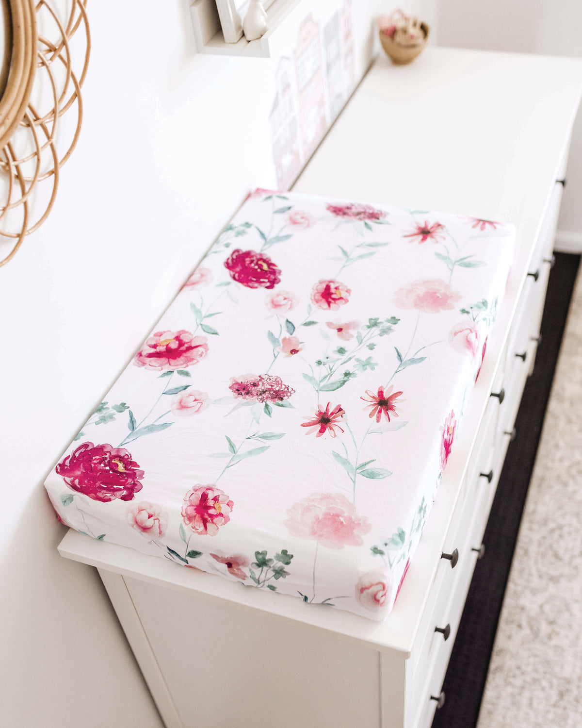 Wanderlust Floral Bassinet Sheet / Change Pad Cover