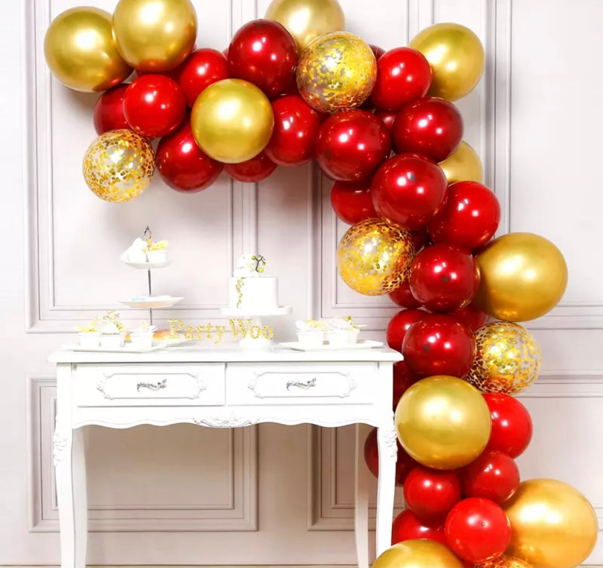 Metallic Red, Gold & Yellow Balloon Garland Kit