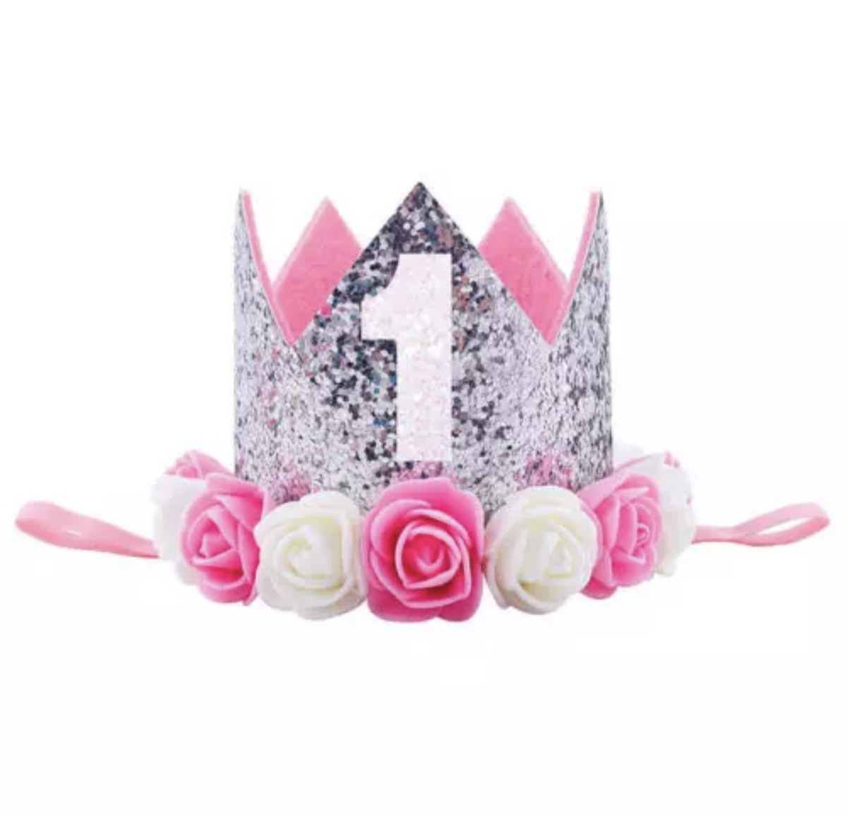 Silver Blush 1 - First Birthday Crown