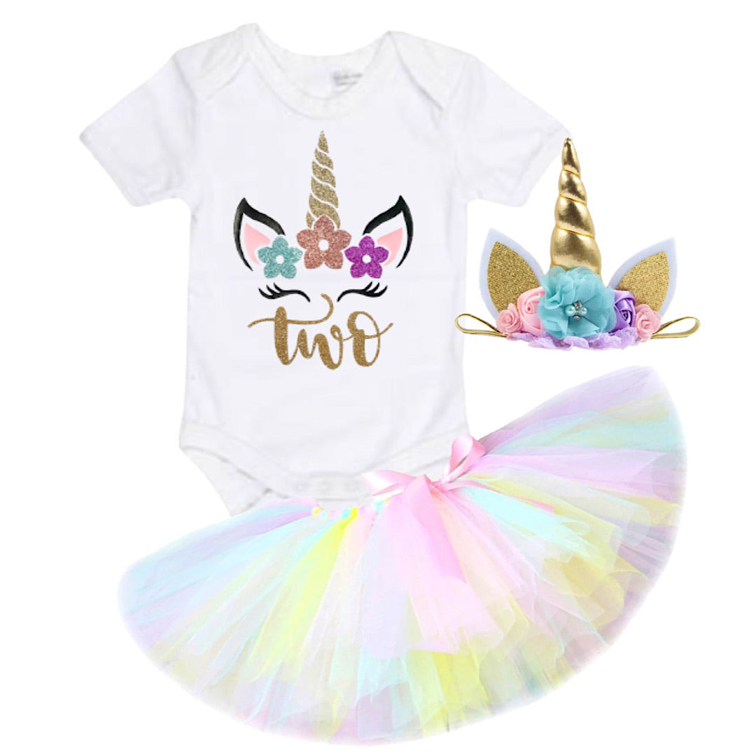 Unicorn Second Birthday Outfit - Lullaby Lane Design