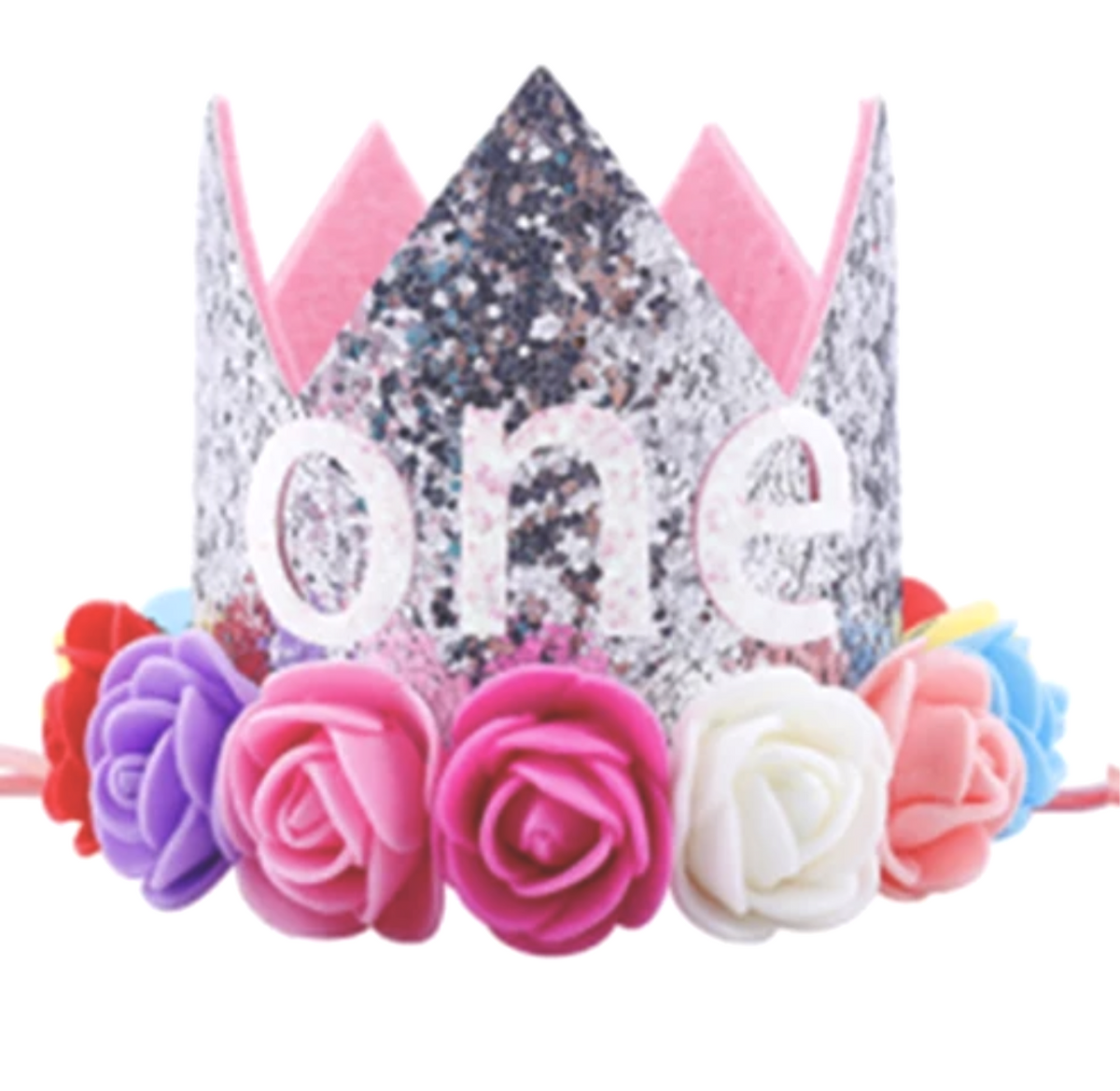 Silver Rainbow One - First Birthday Crown
