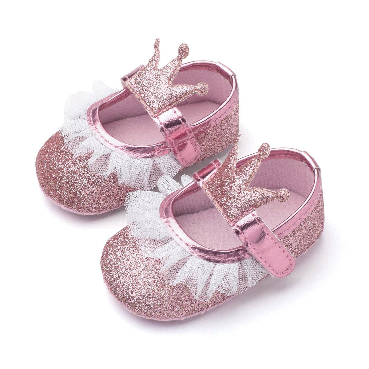 Pink Glitter Crown Shoes