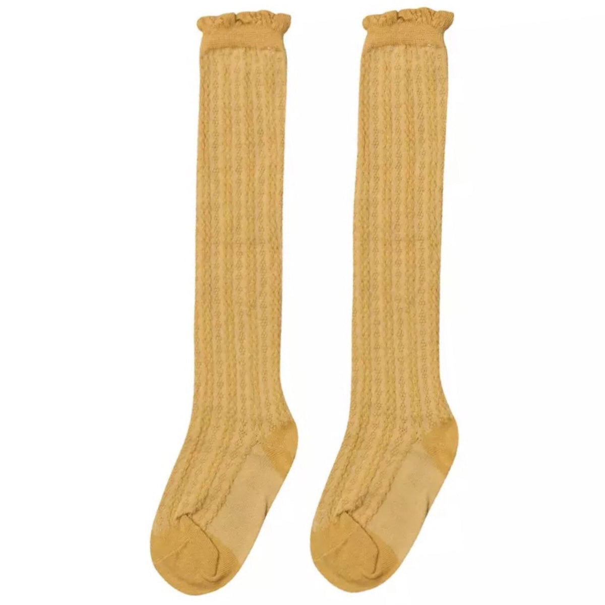 Ribbed Ankle High Socks - Yellow