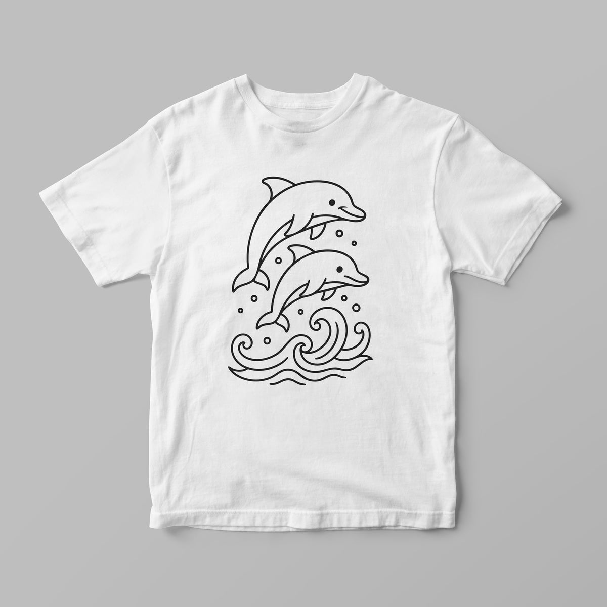 Colouring-In T-Shirt for Kids – Dolphins + Markers | Lullaby Lane