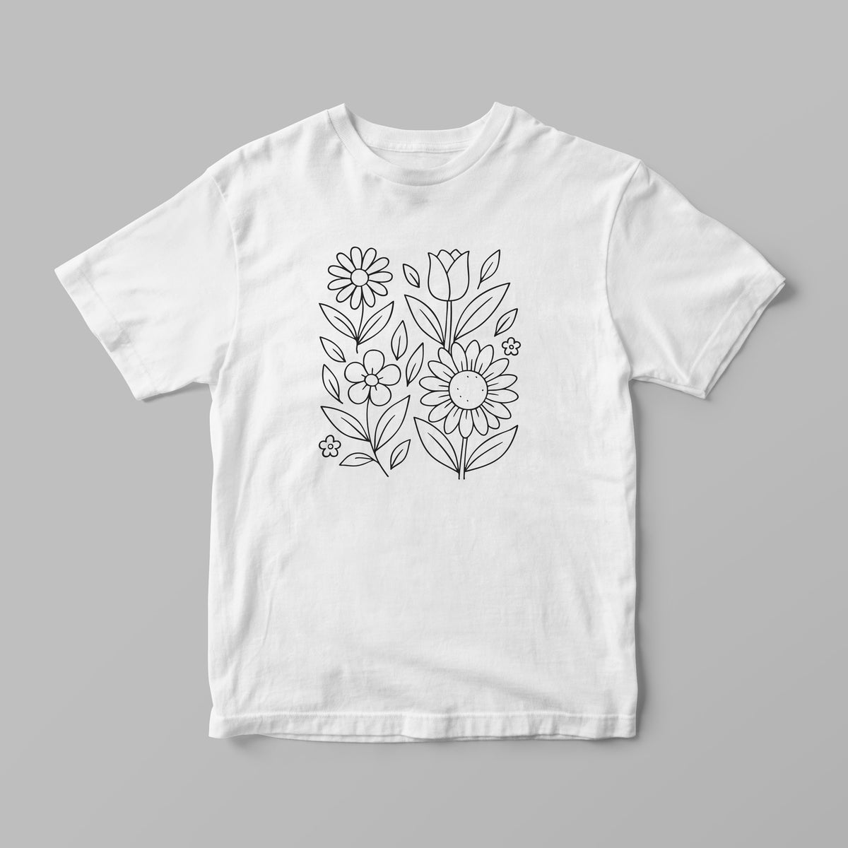 Colouring-In T-Shirt for Kids – Flowers + Markers | Lullaby Lane