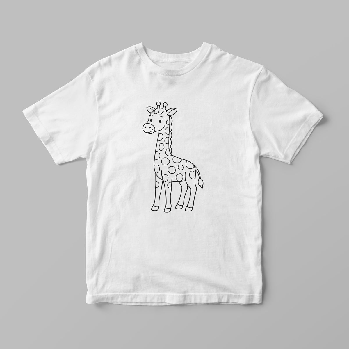 Colouring-In T-Shirt for Kids – Giraffe + Markers | Lullaby Lane