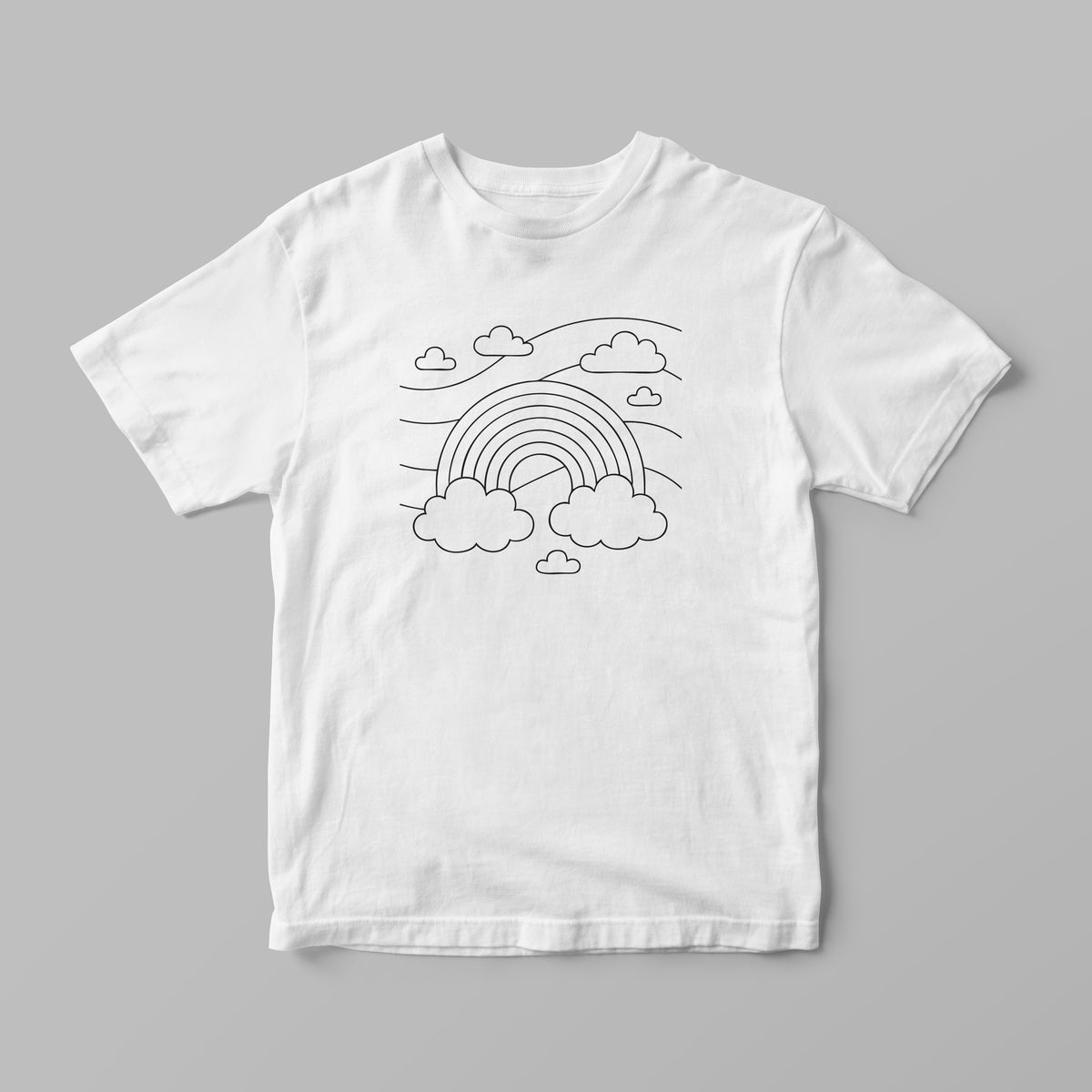 Colouring-In T-Shirt for Kids – Rainbows + Markers | Lullaby Lane
