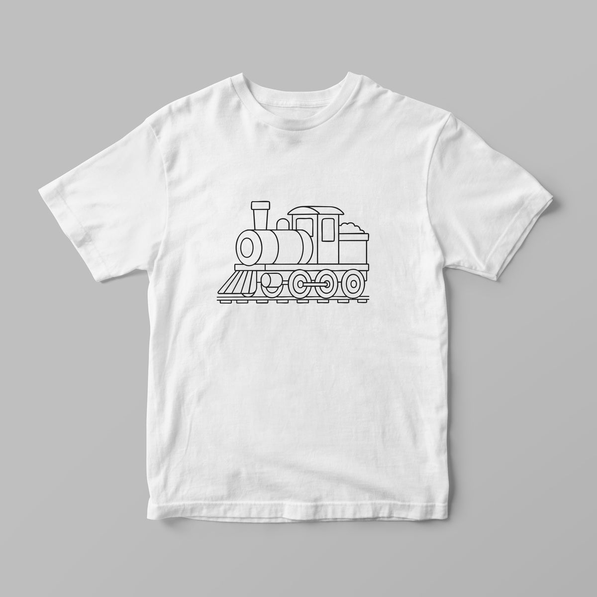 Colouring-In T-Shirt for Kids – Train + Markers | Lullaby Lane