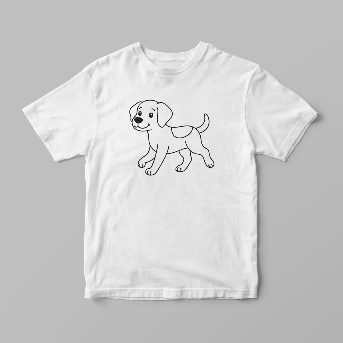 Colouring-In T-Shirt for Kids – Walking Dog + Markers | Lullaby Lane