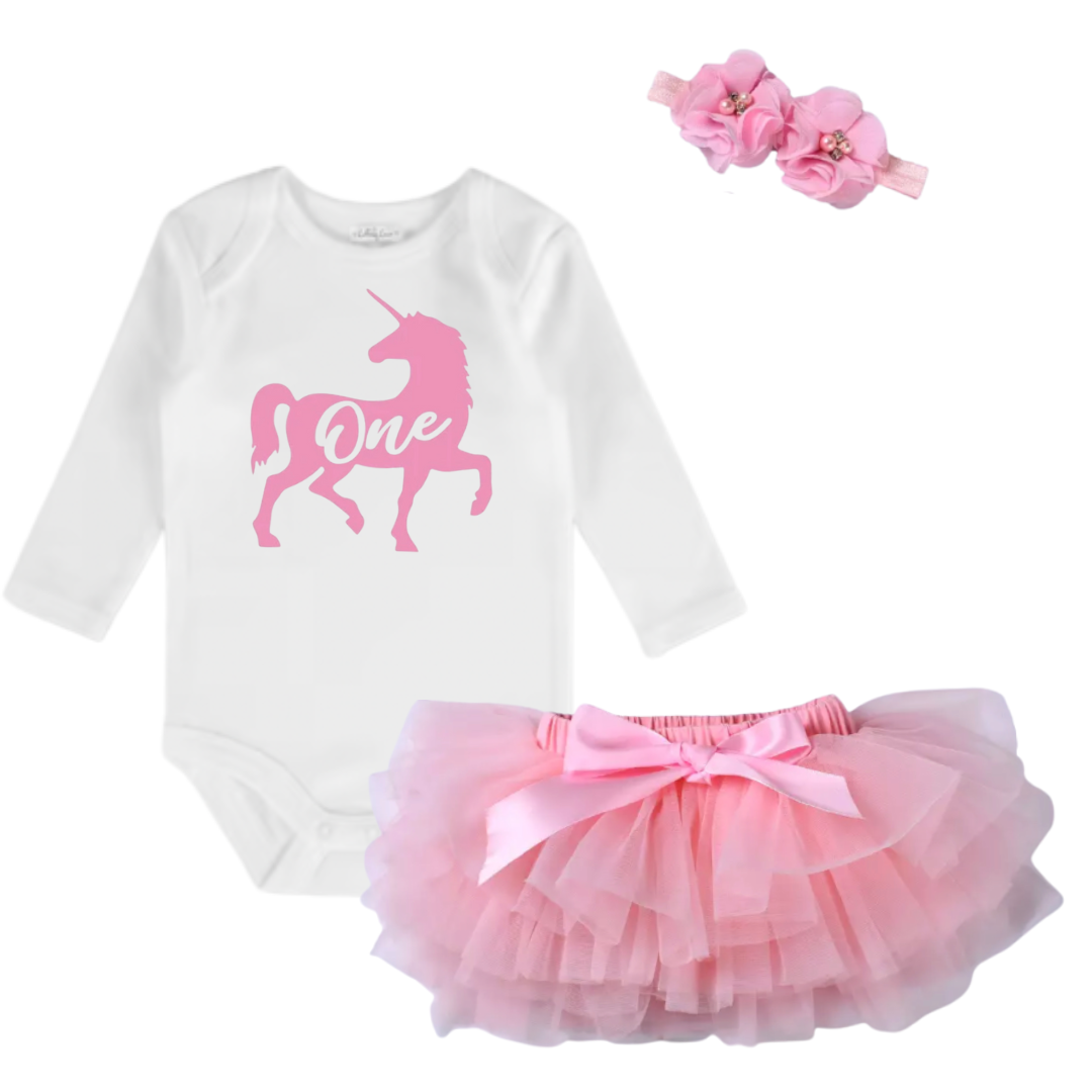 Unicorn First Birthday Outfit - Lullaby Lane Designs