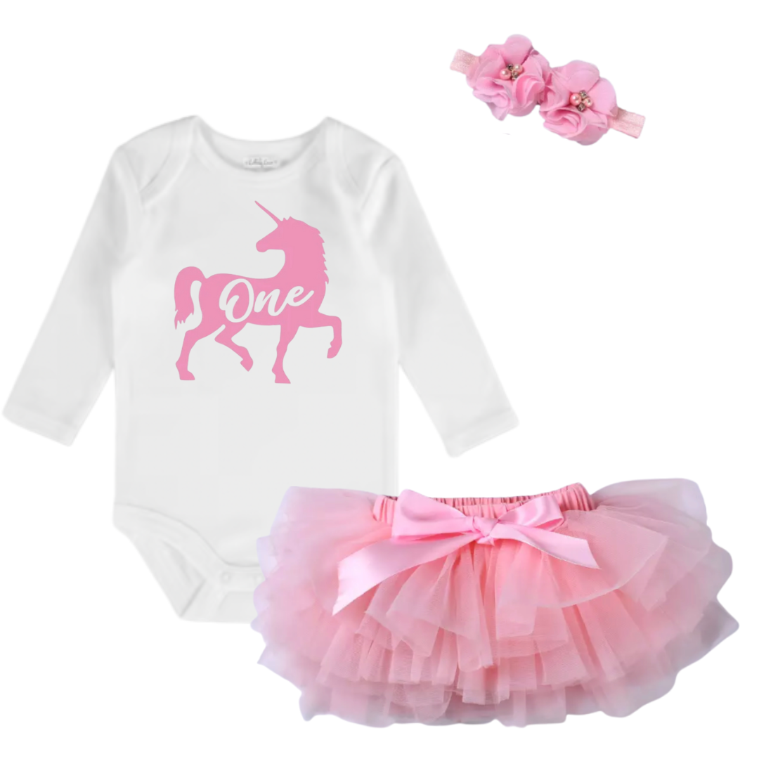 Baby first birthday unicorn 2025 outfit