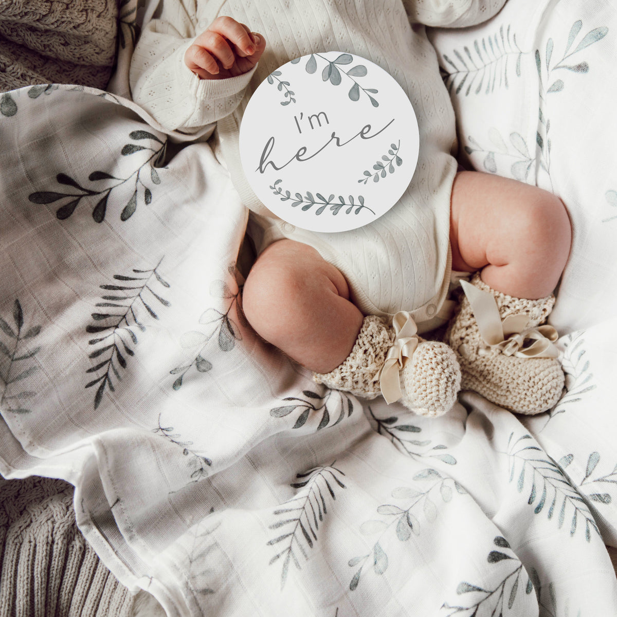 Wild Fern & Grey Reversible Milestone Cards