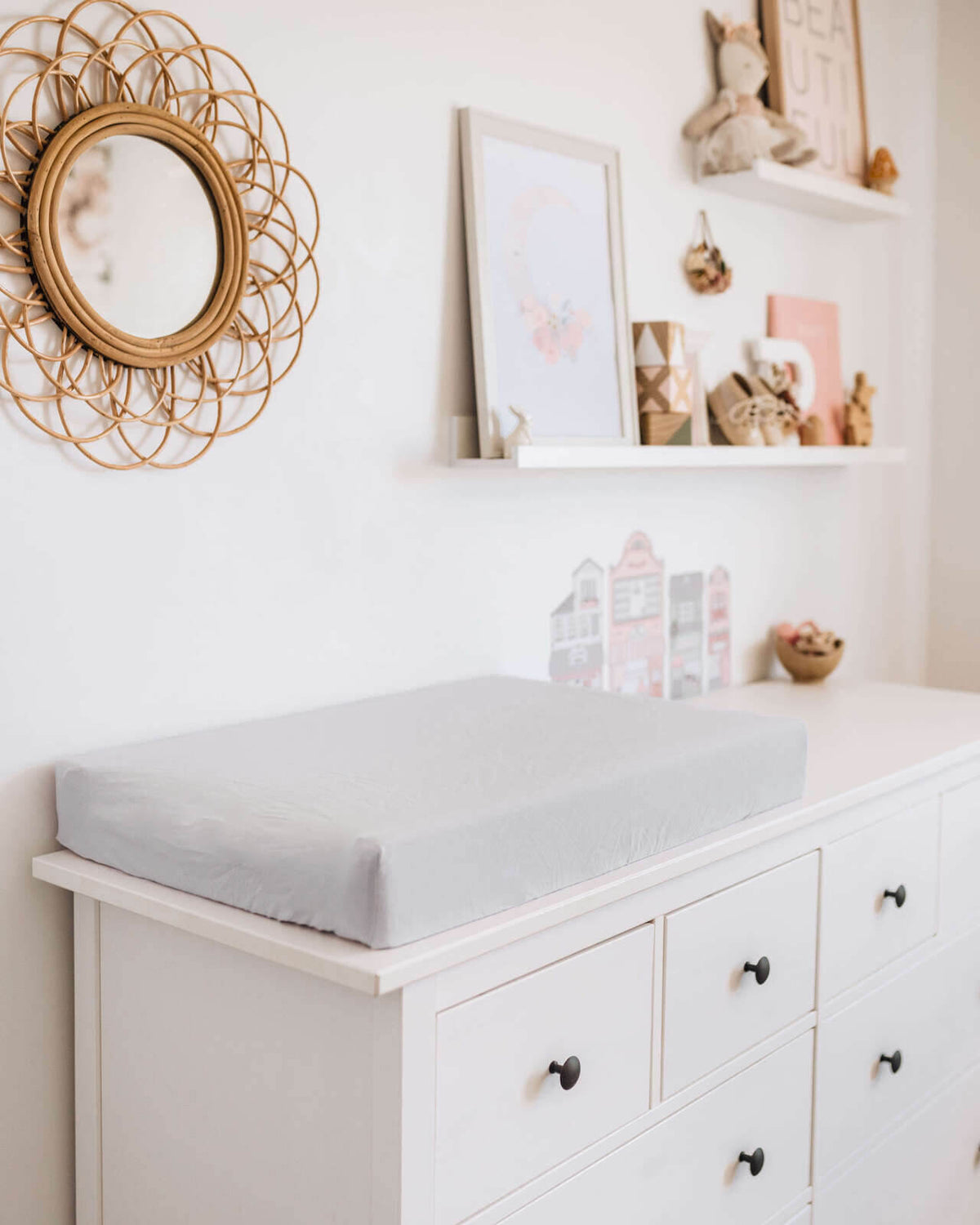 Stone Grey Bassinet Sheet / Change Pad Cover