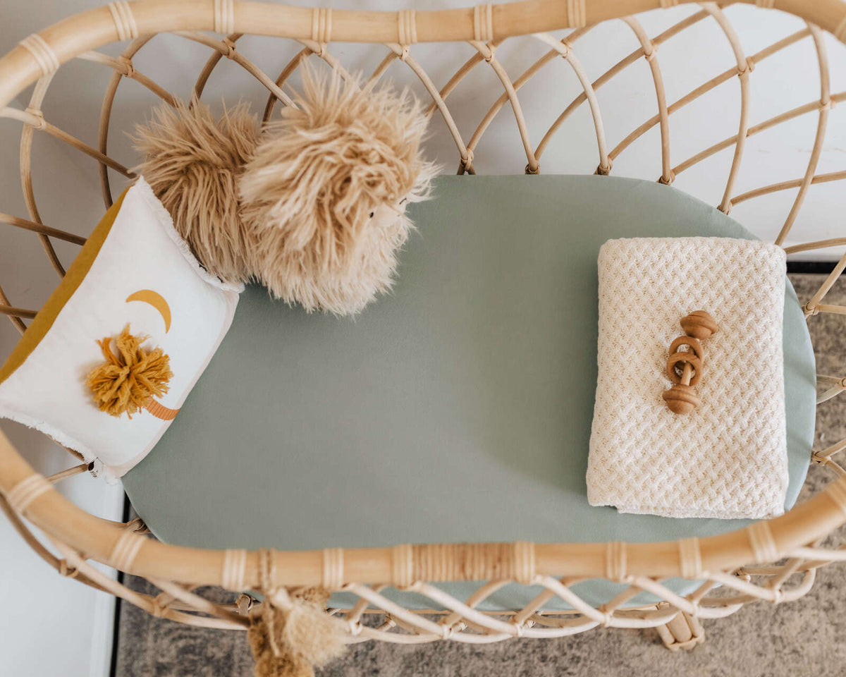 Sage Bassinet Sheet / Change Pad Cover