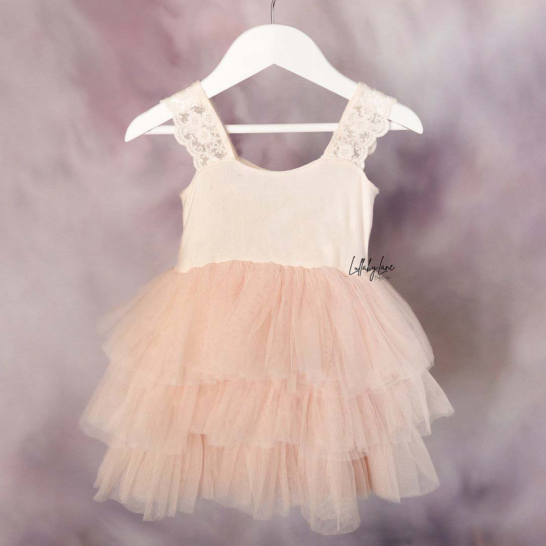 Peach Lace Tulle Dress