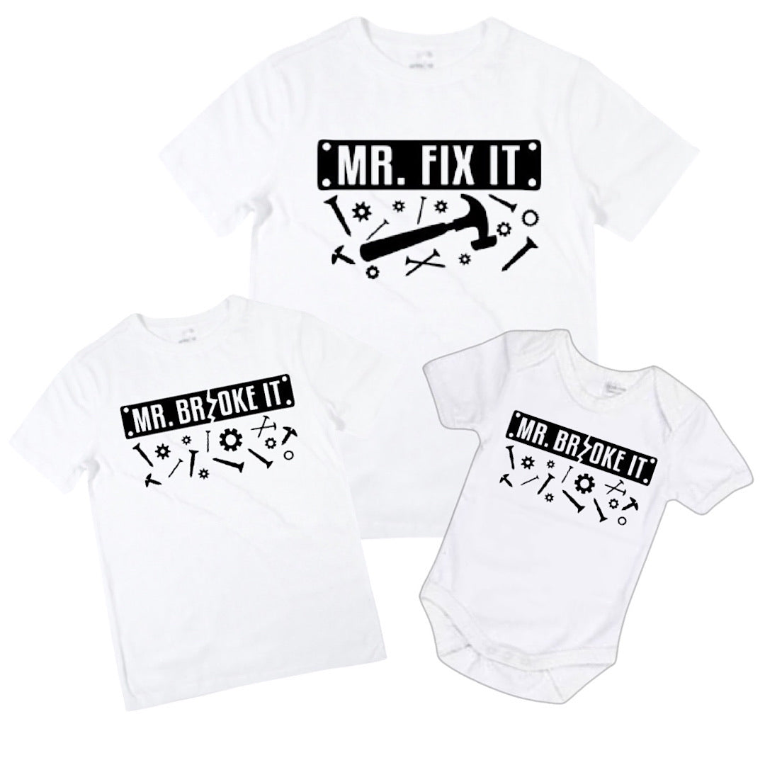 Mr. Fix It / Mr. Broke It - Matching Shirts