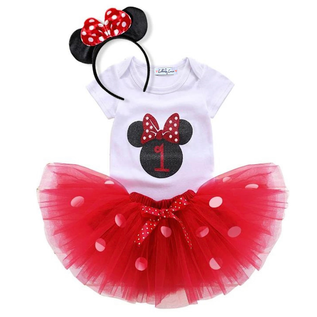 Red Minnie Mouse First Birthday Outfit