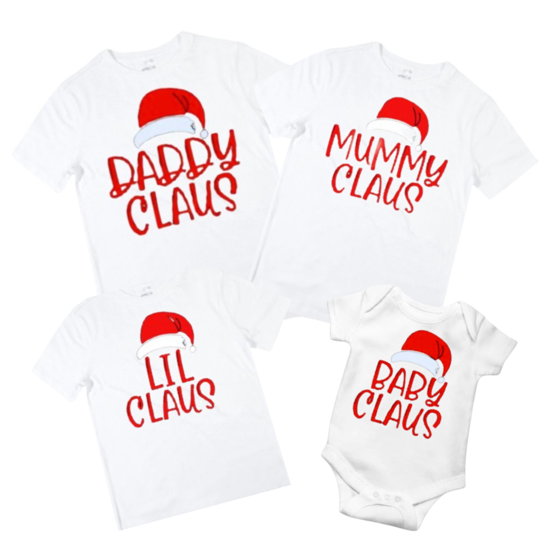 Red & White Claus Matching Shirt Range - 🎄 Lullaby Lane Design