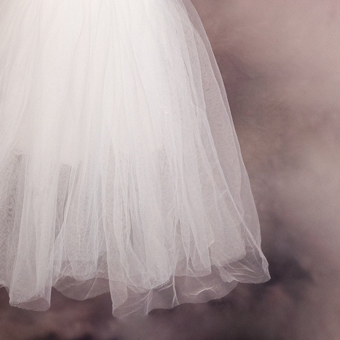 Simple White Tulle Dress