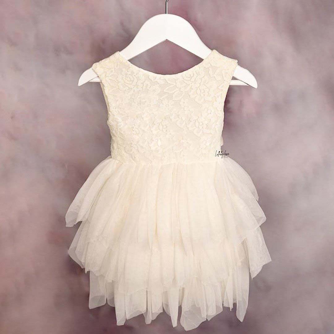 Ivory Sash Tulle Dress