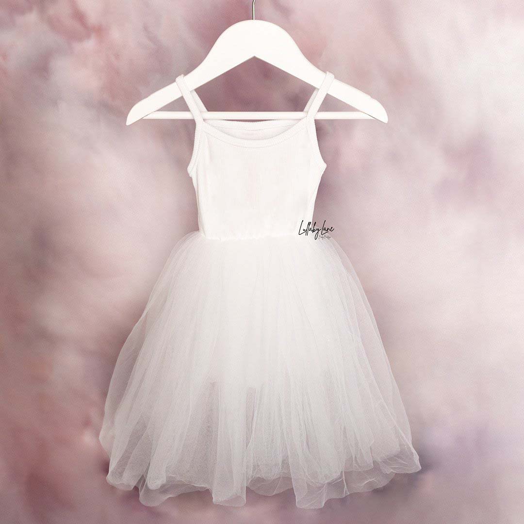 Simple White Tulle Dress