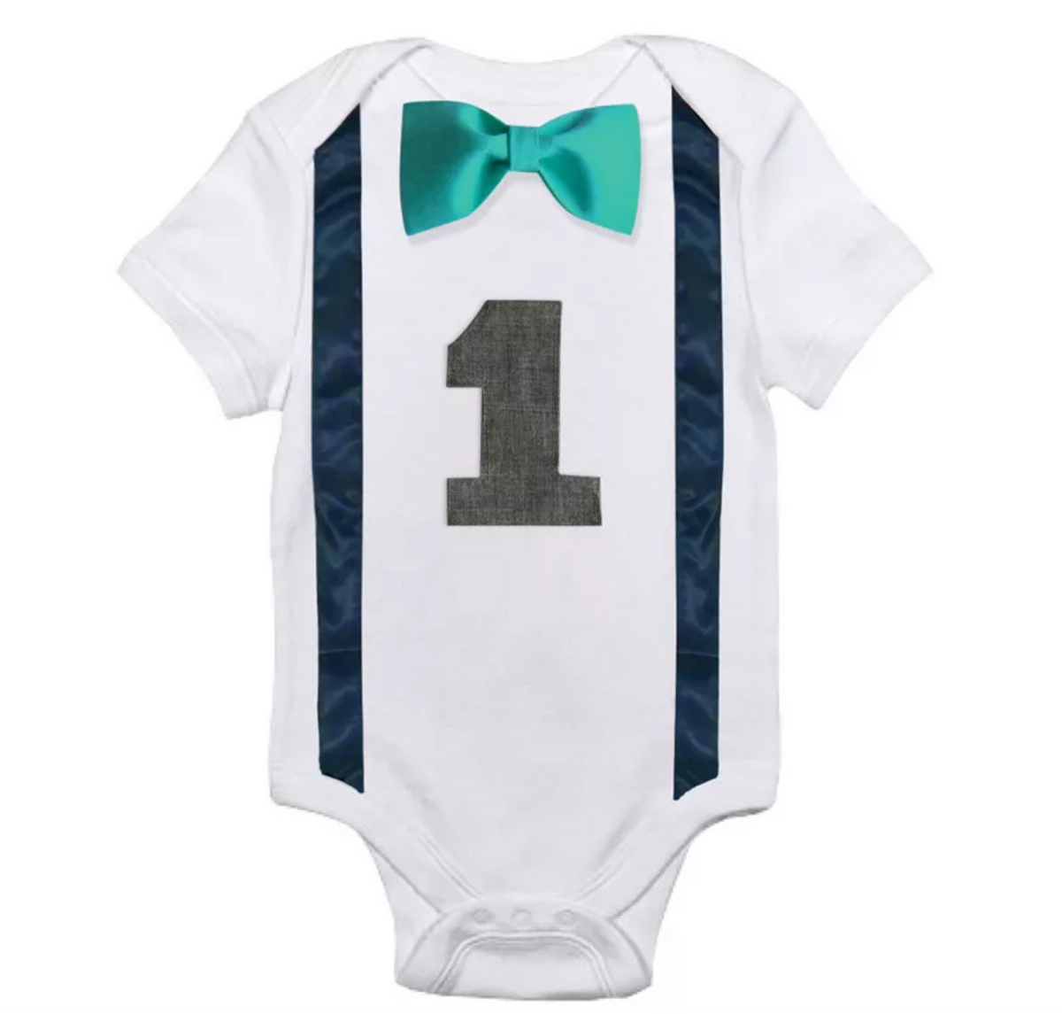 Green & Blue Bow Tie Onesie