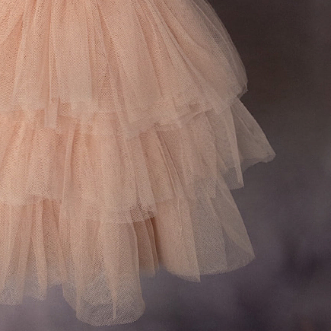 Peach Lace First Birthday Tulle Dress - Lullaby Lane Couture