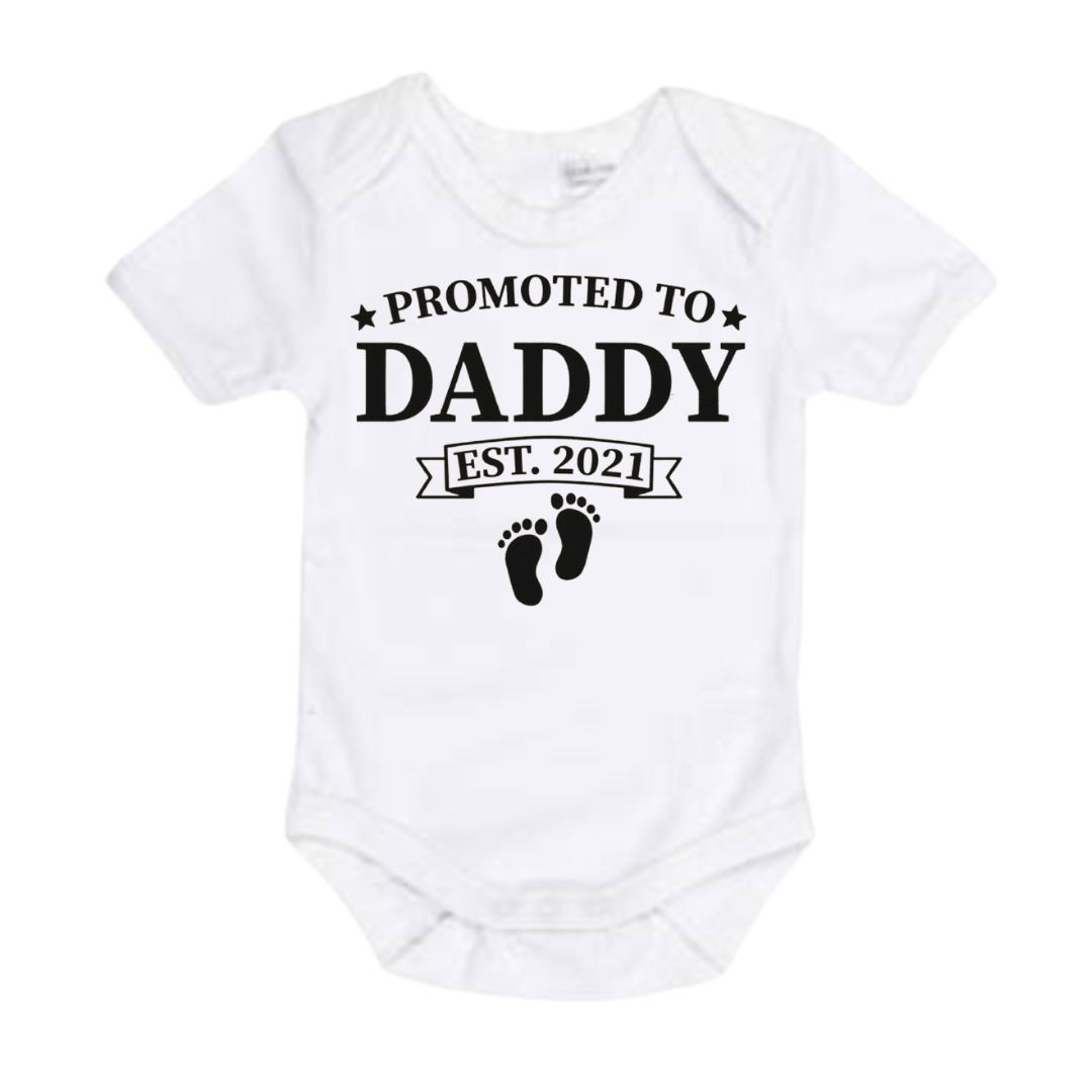 Promoted to Daddy 2021 - Matching Shirts - White