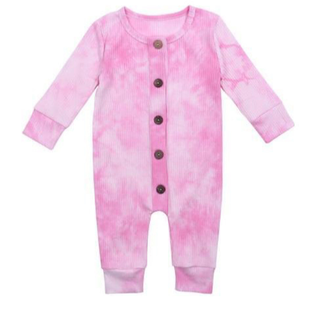 Pink & White Tie-Dye Onesie