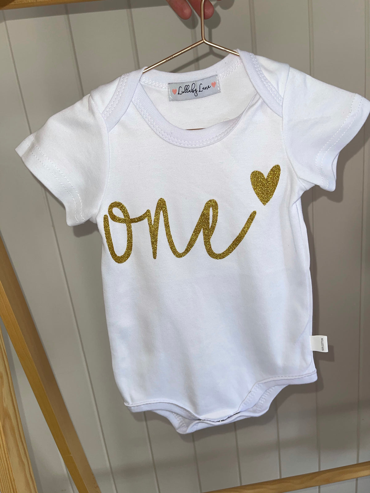 Gold Sparkly One Bodysuit - Excess Stock