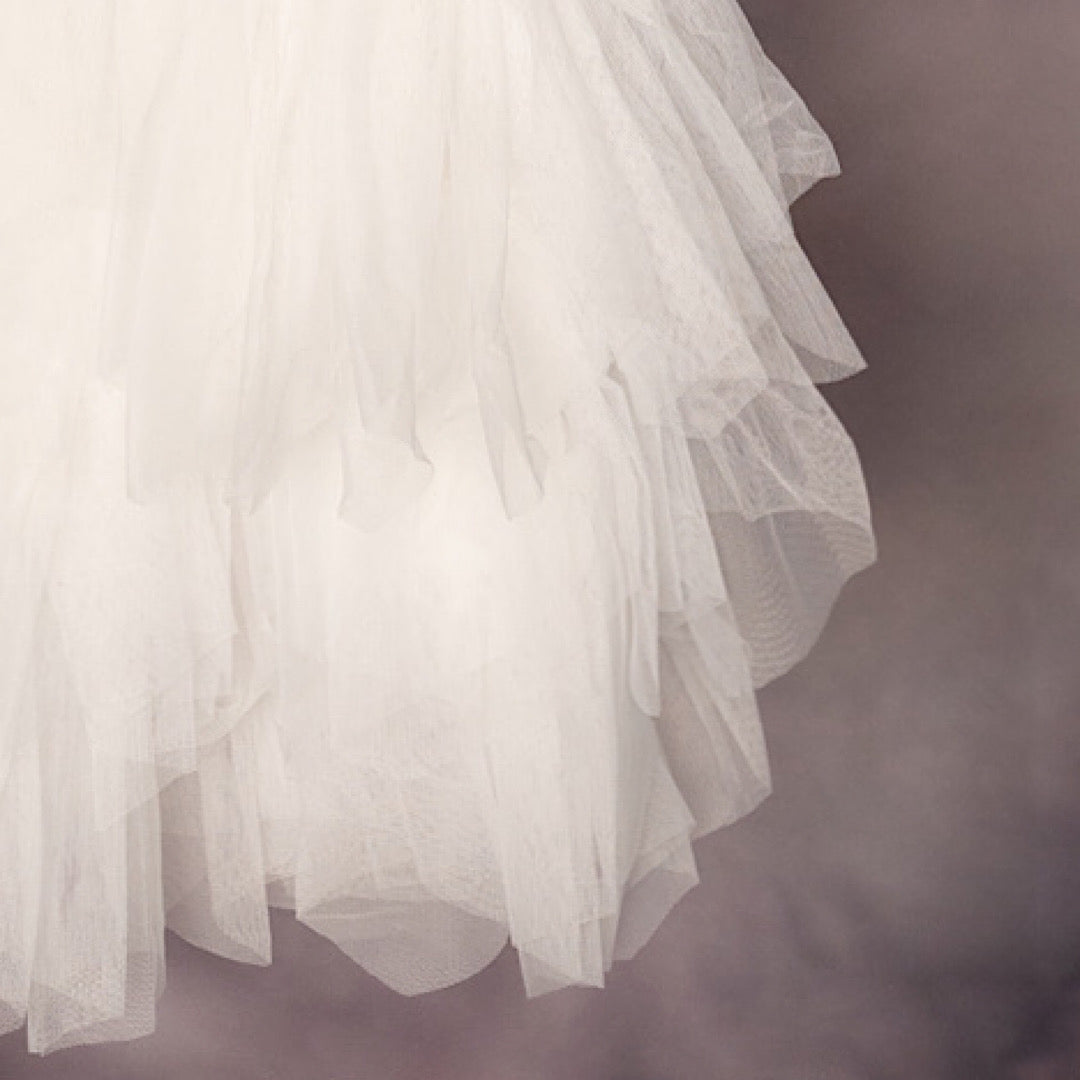 White Rose Gold First Birthday Tulle Dress - Lullaby Lane Couture