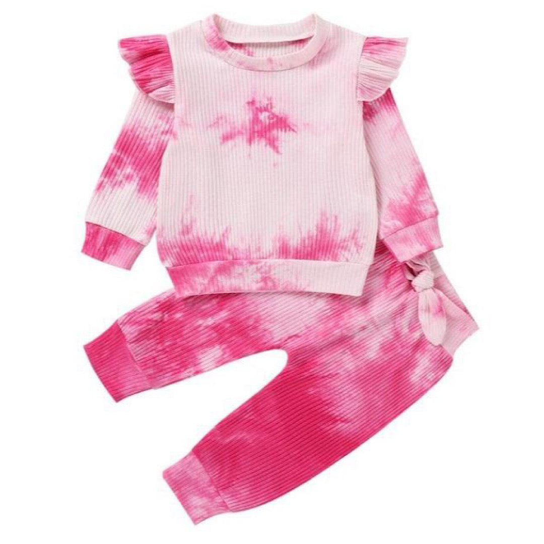 Pink Tie Dye Jumper & Pants Winter Set