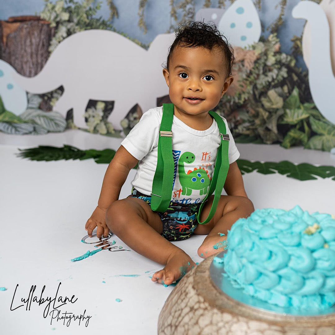 Green Dinosaurs First Birthday Set