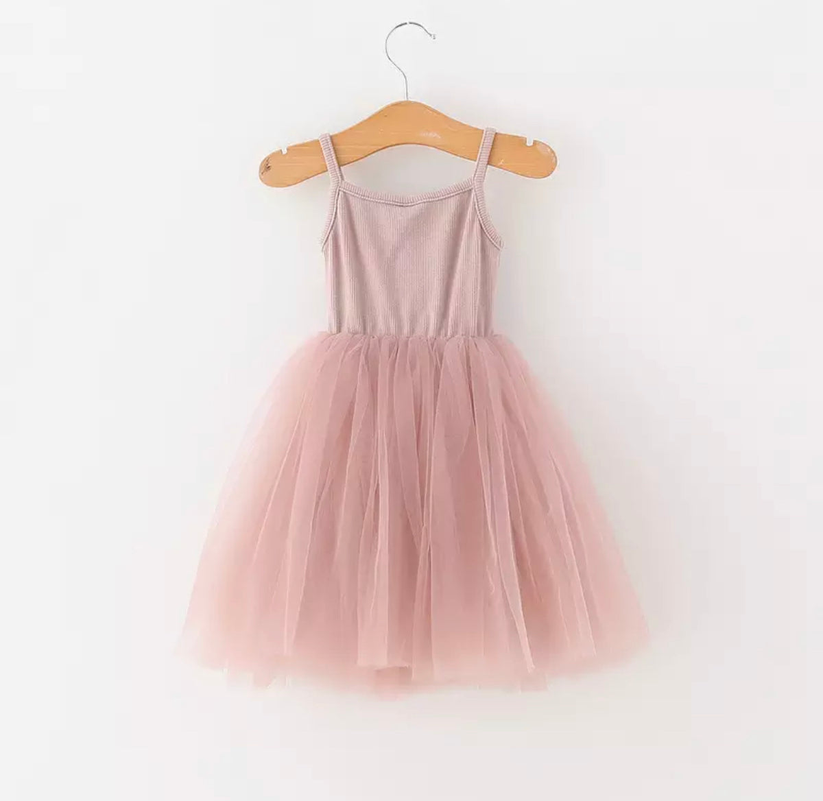 Simple Rose Pink Tulle Dress
