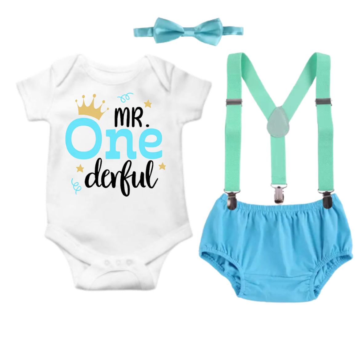 Blue Mr Oneferful Boys First Birthday Set - Lullaby Lane Designs