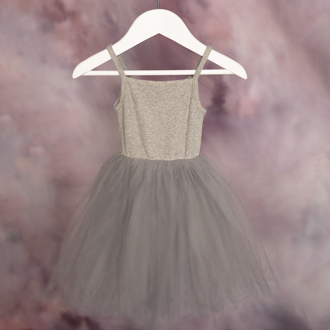 Smokey Grey Tulle First Birthday Dress - Lullaby Lane Couture