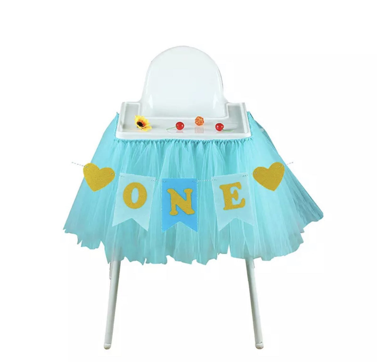 Blue Highchair Tulle & Highchair ONE Banner