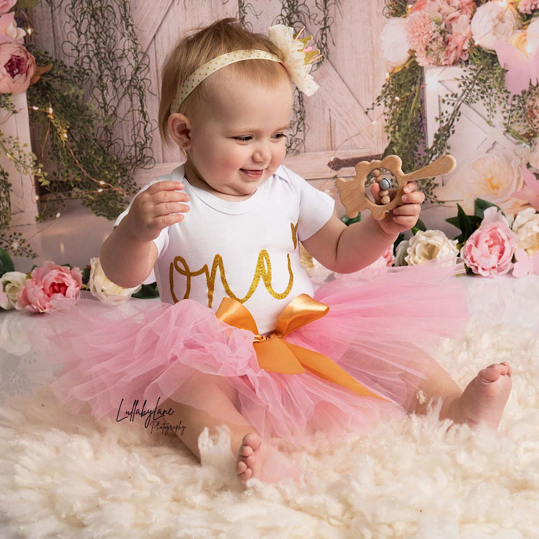 Golden Love First Birthday Outfit