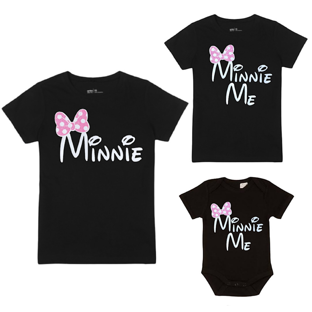 Minnie Me Matching Shirts - Glitter Pink