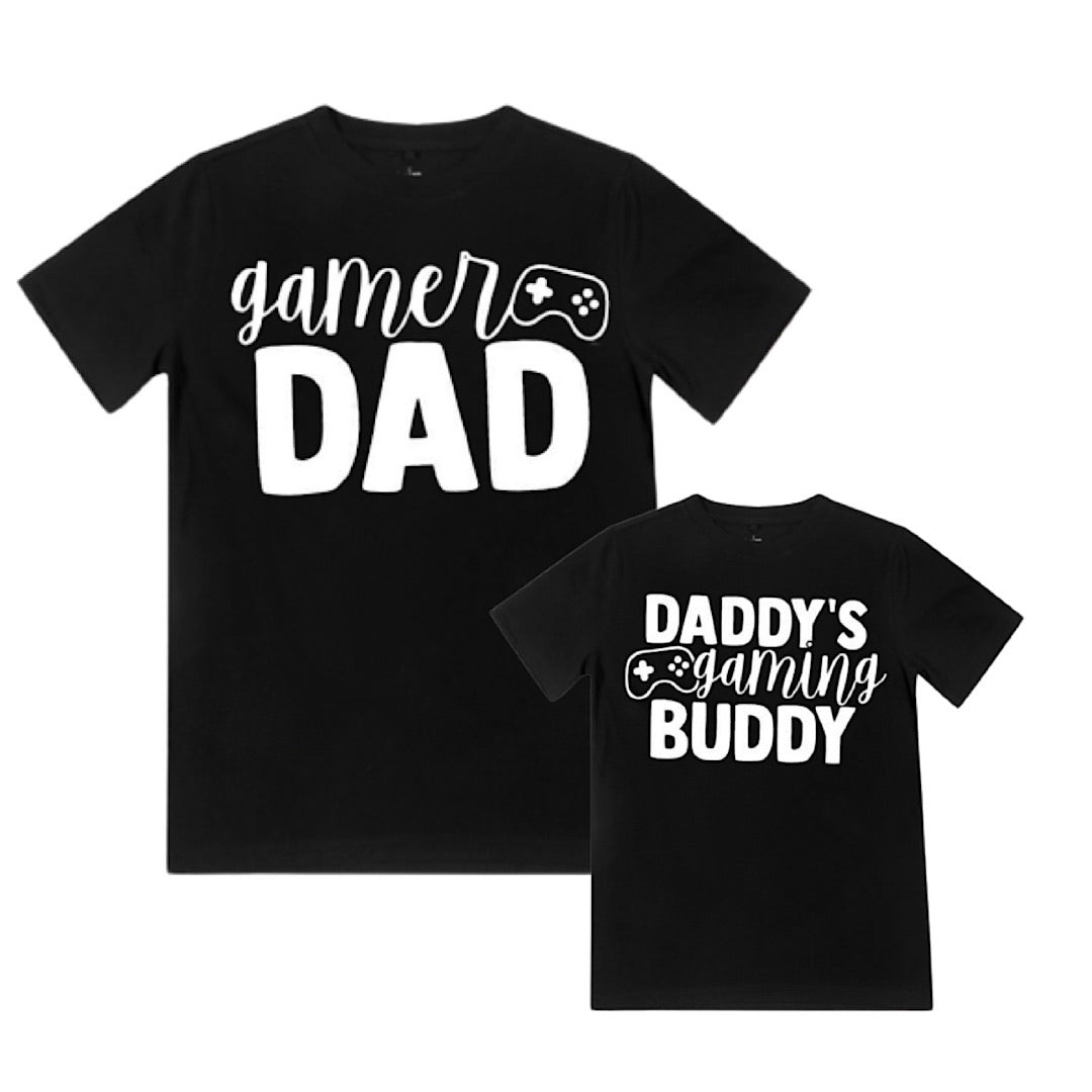 Gamer Dad / Buddy - Matching Shirts - Black