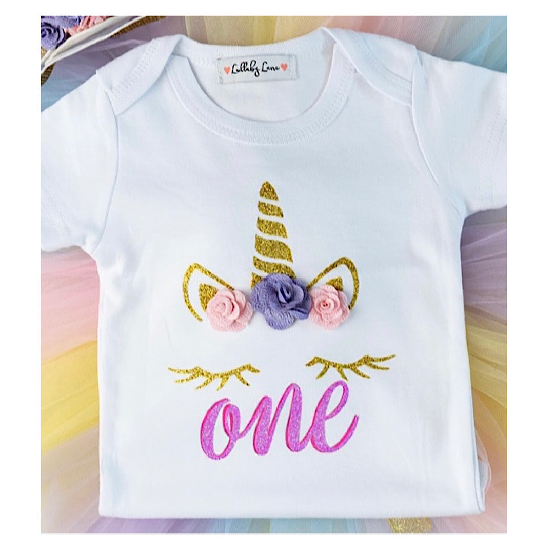 Pastal Rainbow Unicorn Birthday Outfit 🦄