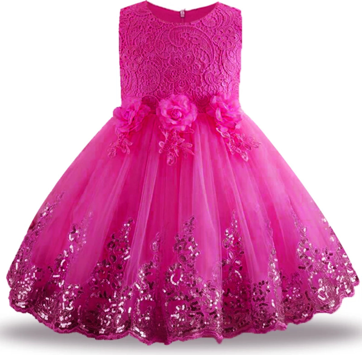 Dark Pink Princess Tulle Dress