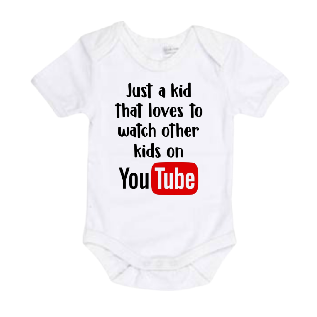 Just a Kid watching YouTube Shirt - White