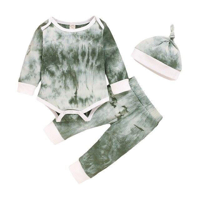 Army Tie-Dye Beanie, Bodysuit & Tracksuit Pants Set