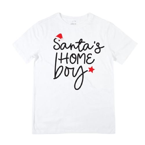Santas Home Boy Shirt 🎄 Lullaby Lane Design