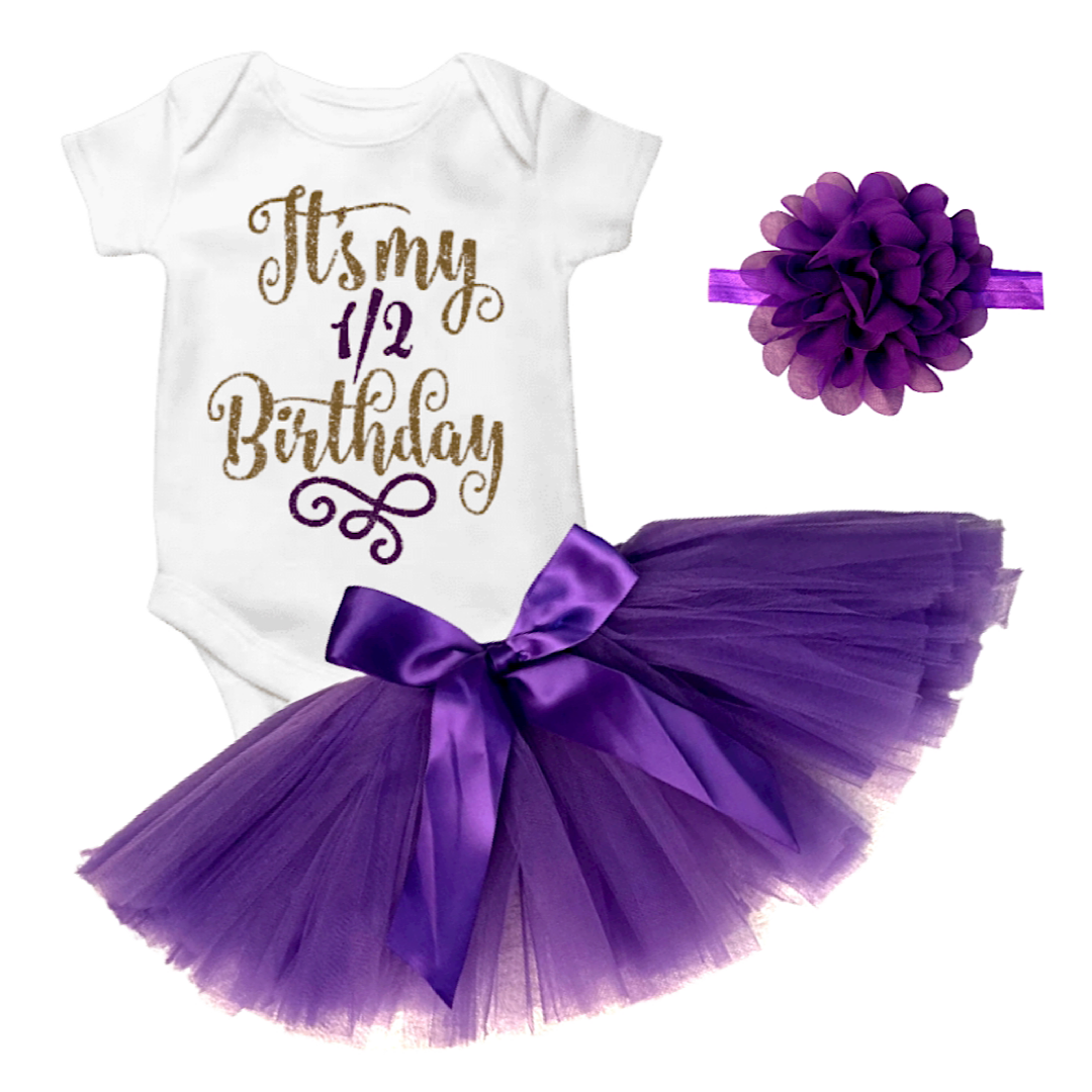 It’s my 1/2 Birthday in Purple Birthday Set