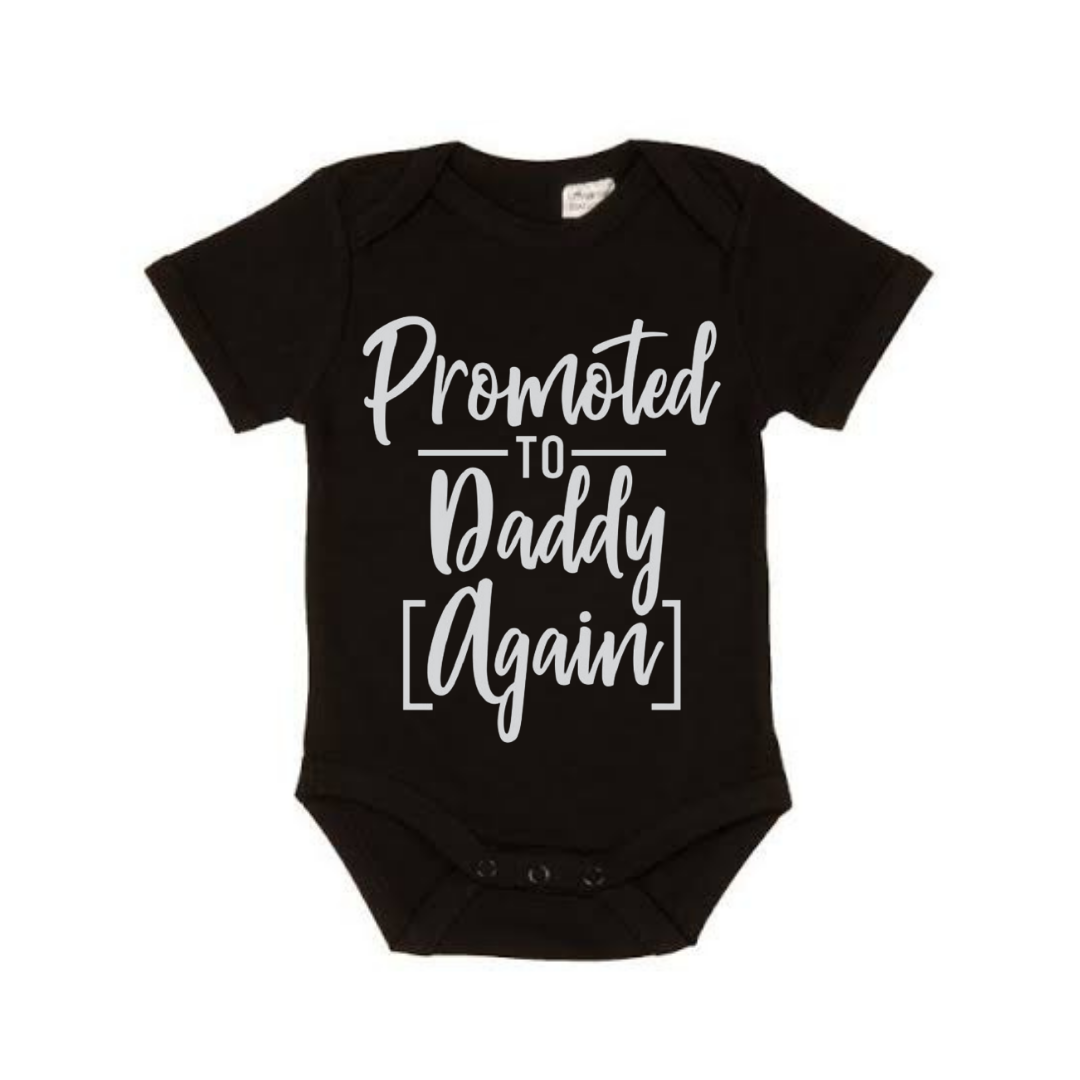 Promoted to Daddy Again - Matching Shirts - Black