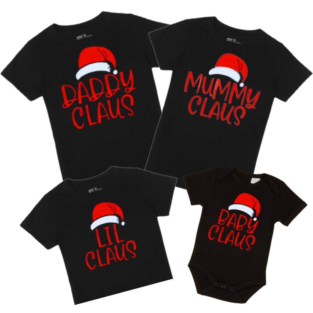 Red & Black Claus Matching Shirt Range - 🎄 Lullaby Lane Design